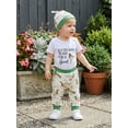 thumbnail image 3 of BemeyourBBs Newborn Baby Boy Duck Hunting Outfit Infant Baby Boys Spring Summer Fall Clothes 0 3 6 12 18 Months Cute Mallard Letter Print Short Sleeve Romper Long Pants and Hat 3 Piece Set, 3 of 9