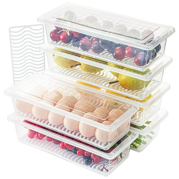 6 Pack Produce Saver Container 1.5L Fridge Fruits Storage Organizer
