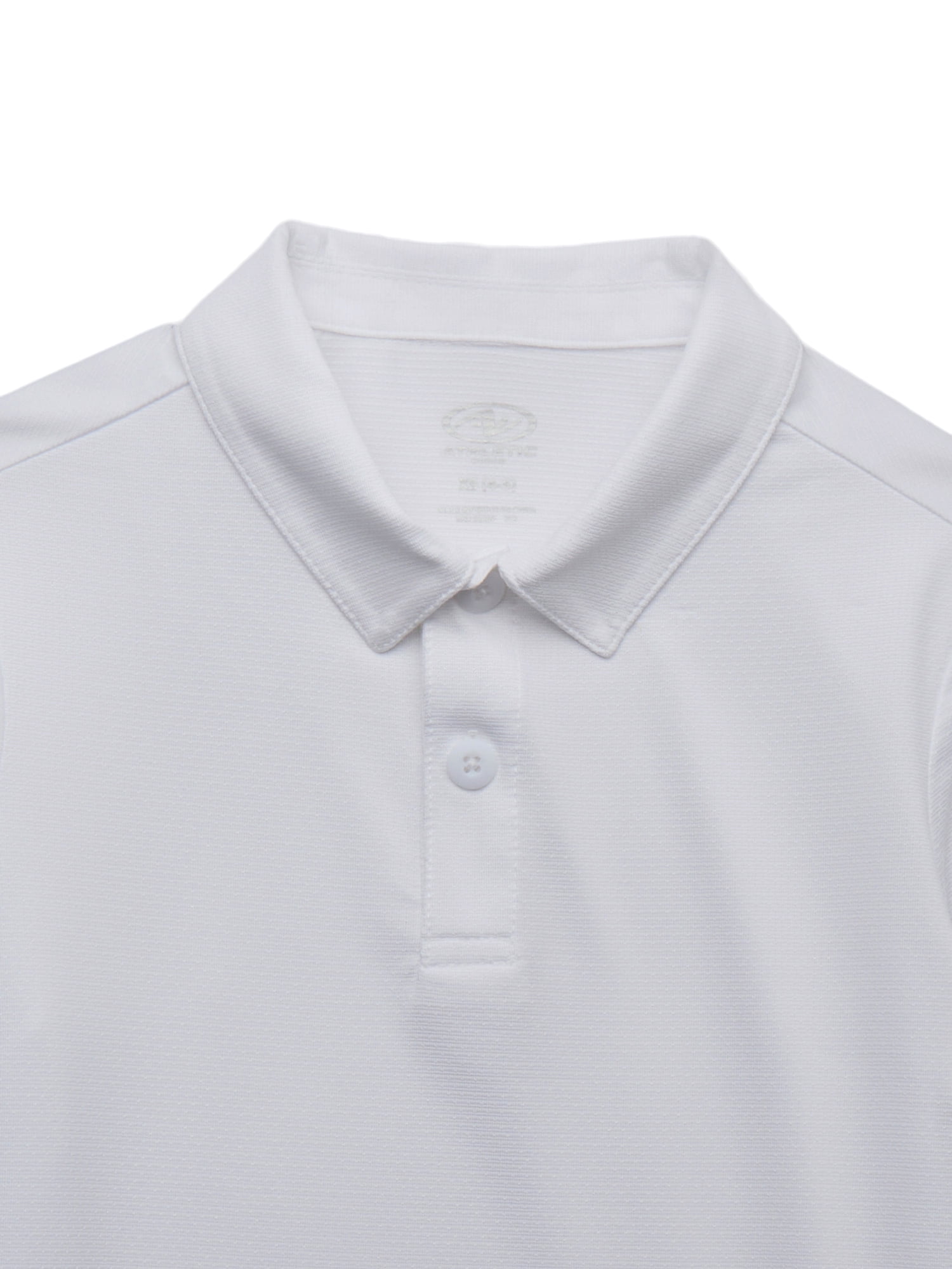 Athletic Works Boys Short Sleeve Performance Polo Shirt, Sizes 4-18