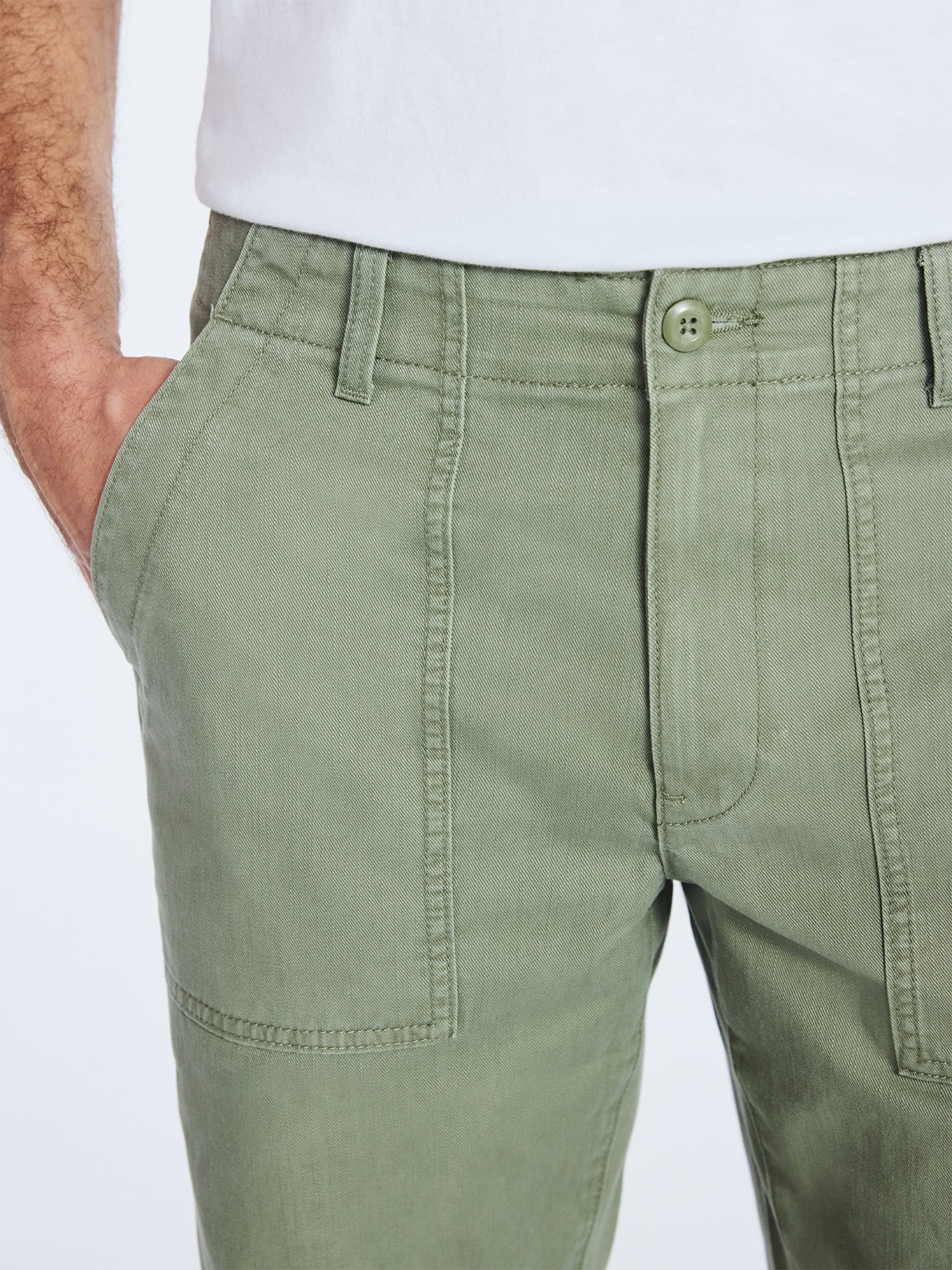 Free Assembly Men's Straight Fit Cotton Utility Pants, Sizes 30-38