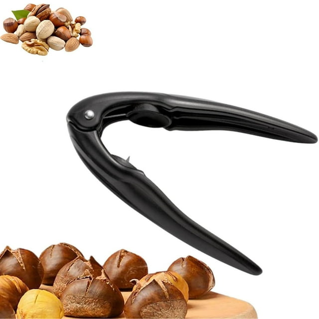 -Function Nut and Chestnut Opener Tool with Peeler and Secure Food Clip for Easy Shelling