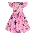 thumbnail image 4 of GDREDA Robe à Manches Volantées de Lapin de Pâques pour Filles Tout-Petits Bébé Tenue Décontractée de Fête et de Jeu Violet, 5-6 Ans, 4 of 4