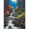 thumbnail image 1 of 30x40 cm 5D DIY Pintura de Diamante Completa, Cascada Escénica Redonda, Lienzo de Diamantes de Imitación de Bricolaje Pintura de Punto de Cruz por Número para Decoración de Pared Adultos Niños, 1 of 5
