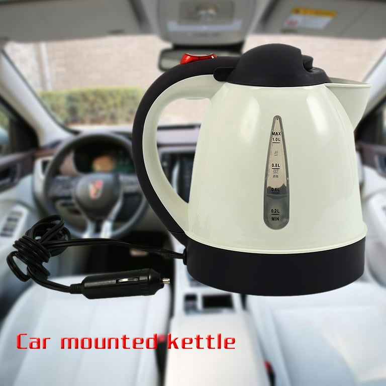 FAGINEY Travel Car Kettle,1000mL 12V Portable Car Kettle Lighter Plug Water  Heater Bottle for Tea Coffee Travel, 12V Car Kettle 