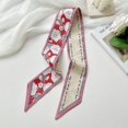 thumbnail image 1 of Pañuelo de seda pequeño y largo verde para mujer, lazo fino y angosto para el cabello, lazo para bolso, decoración, cinta de regalo, 1 of 6