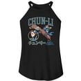 thumbnail image 1 of Street Fighter Chun Li Varsity Black Women's Sleeveless Rocker Tank Top, 1 of 2