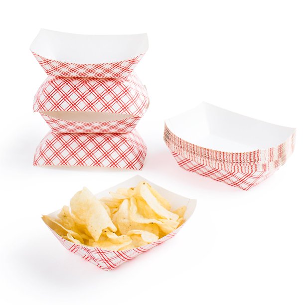 Bandeja desechable de papel para alimentos Super Z Outlet, paquete de 50