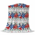 thumbnail image 6 of 4th of July Blanket Soft Cozy Warm Throw Blanket for Couch, Plush Fuzzy Flannel Fleece Blankets for Sofa, Blue Red Stars Independence Day Gray Plaid Bed Blankets Lightweight Gifts for Women, 40"x60", 6 of 9
