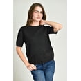 thumbnail image 1 of Blusa tejida de manga corta /Juvenil, 0257 (Negro) negro CH, 1 of 4