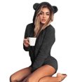 thumbnail image 1 of Mujeres Niñas Traje de pijama de felpa con capucha Orejas de oso Mono Ropa de dormir Mameluco Advancent FS10114-18, 1 of 7