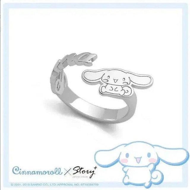 Cinnamorolls anillo de Anime ajustable, accesorios bonitos, HelloKittys, My Melodys, Kuromis, resina, novia, corazón de niña, juguetes, regalo