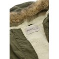 thumbnail image 5 of Womens Faux Fur Hoodie Sherpa Lined Military Safari Utility Fashion Parka Jacket, 5 of 6