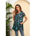 thumbnail image 4 of ENMAIN Women Tunics Plus Size Tops Short Sleeve Tunic Tops to Wear with Leggings Floral Dressy L, 4 of 8