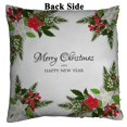 thumbnail image 2 of PKQWTM Christmas Holiday Wreath Poinsettia Holly Winter Floral Reversible Mermaid Cushion Cover Home Decor Sequin Pillow Case Size 18x18 inches, 2 of 2