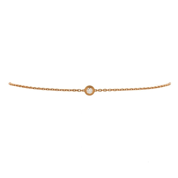 Pre-Owned Cartier D'Amour Bracelet 18K Rose Gold and Diamond XS By Rebag