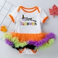 thumbnail image 6 of Baby Halloween Clothes, Short Sleeve Halloween Printed Romper Bodysuit Set Outfits(Size:6-12 Months), 6 of 6