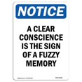 thumbnail image 1 of SignMission OS-NS-A-1218-V-10028 12 x 18 Po Panneau de Signalisation OSHA - une Conscience Claire Est le Signe, 1 of 1
