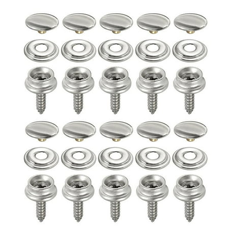

Hayafir 30PCS Snap Fastener Stainless Canvas Caps Screw Kit For Tent Boat Marine