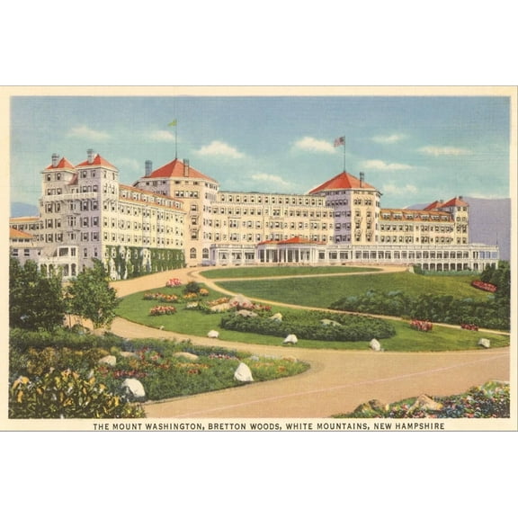 Art.com Mt. Washington Hotel, White Mountains, New Hampshire Stretched Canvas Print Wall Art, 18" x 12"
