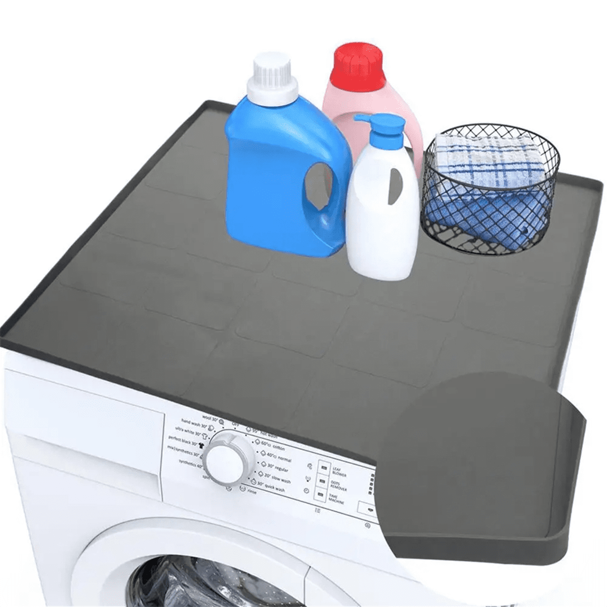 Dryer Mat for Top of Dryer Silicone Washer Dryer Cover Top Washing Machine Cover Dust-Proof Waterproof Protector Mat B