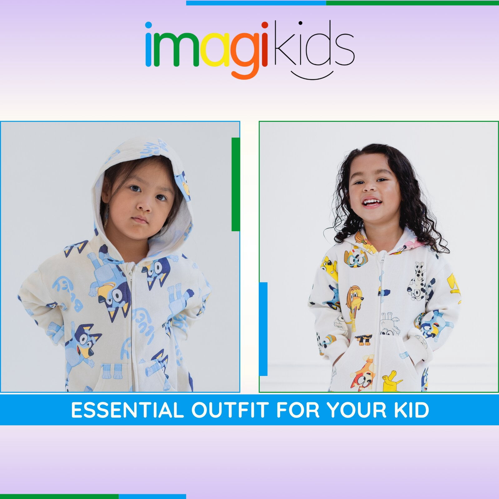 Bluey Toddler Fleece, Cotton, Polyester Zip Up Coverall, White, 6