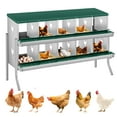 thumbnail image 1 of Yeshouse Nido para gallinas de 6, 8 y 10 agujeros, de acero galvanizado inoxidable, para gallinas, fácil de recoger y limpiar, 1 of 7