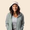 thumbnail image 4 of Dalix Ghost Embroidered Fleece Zip Washed Hoodie Cold Fall Winter Women in Sage S Small, 4 of 5