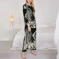 thumbnail image 3 of Fotbe Skeletons Love Flowers Pattern Long Sleeve Pajama Set for Women,Sleepwear Set,2-piece Loungewear Set,Soft PJs Comfy Nightwear with Pockets -X-Large, 3 of 7