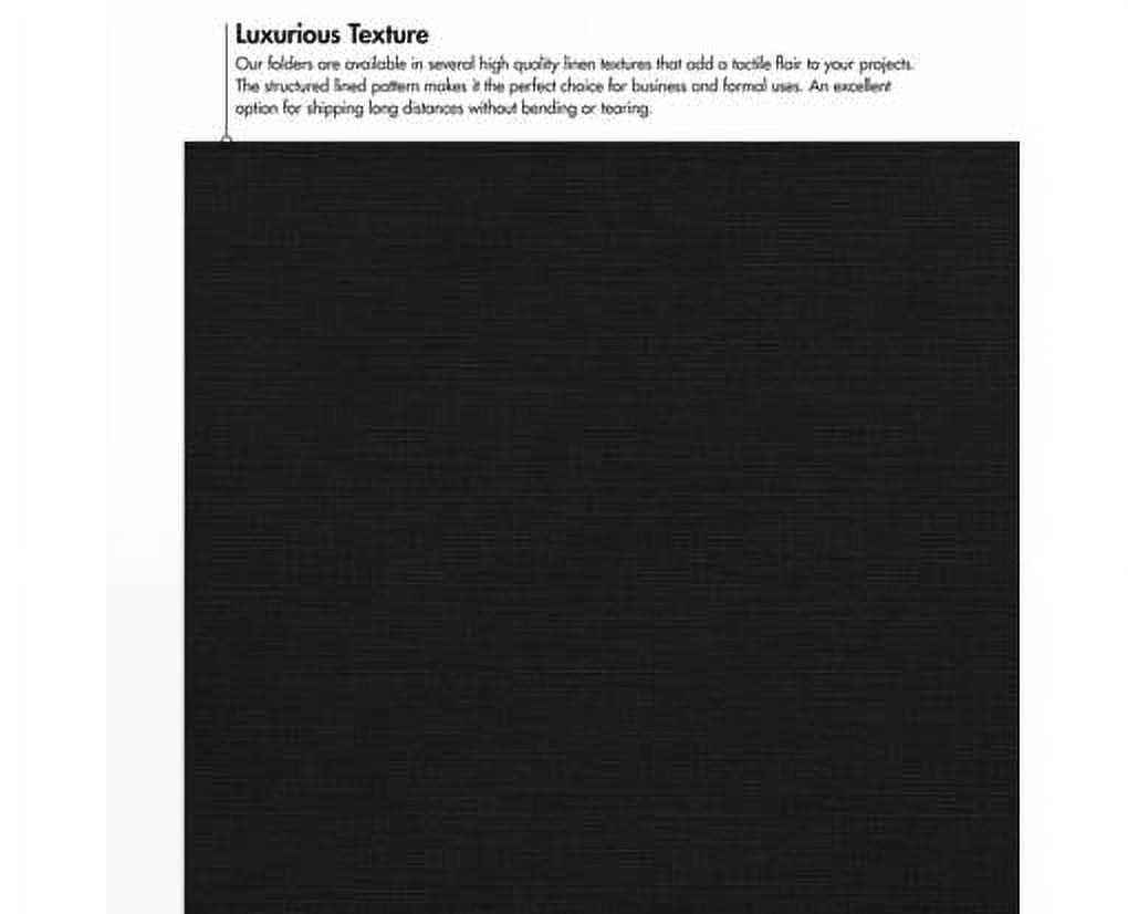 Lux Paper, 9x12in, Presentation Folder, Black Linen, 1000/Pack
