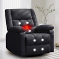 thumbnail image 1 of Korser Swivel Rocker Recliner Chair with Massage Linen for Living Room,Dark Black, 1 of 6