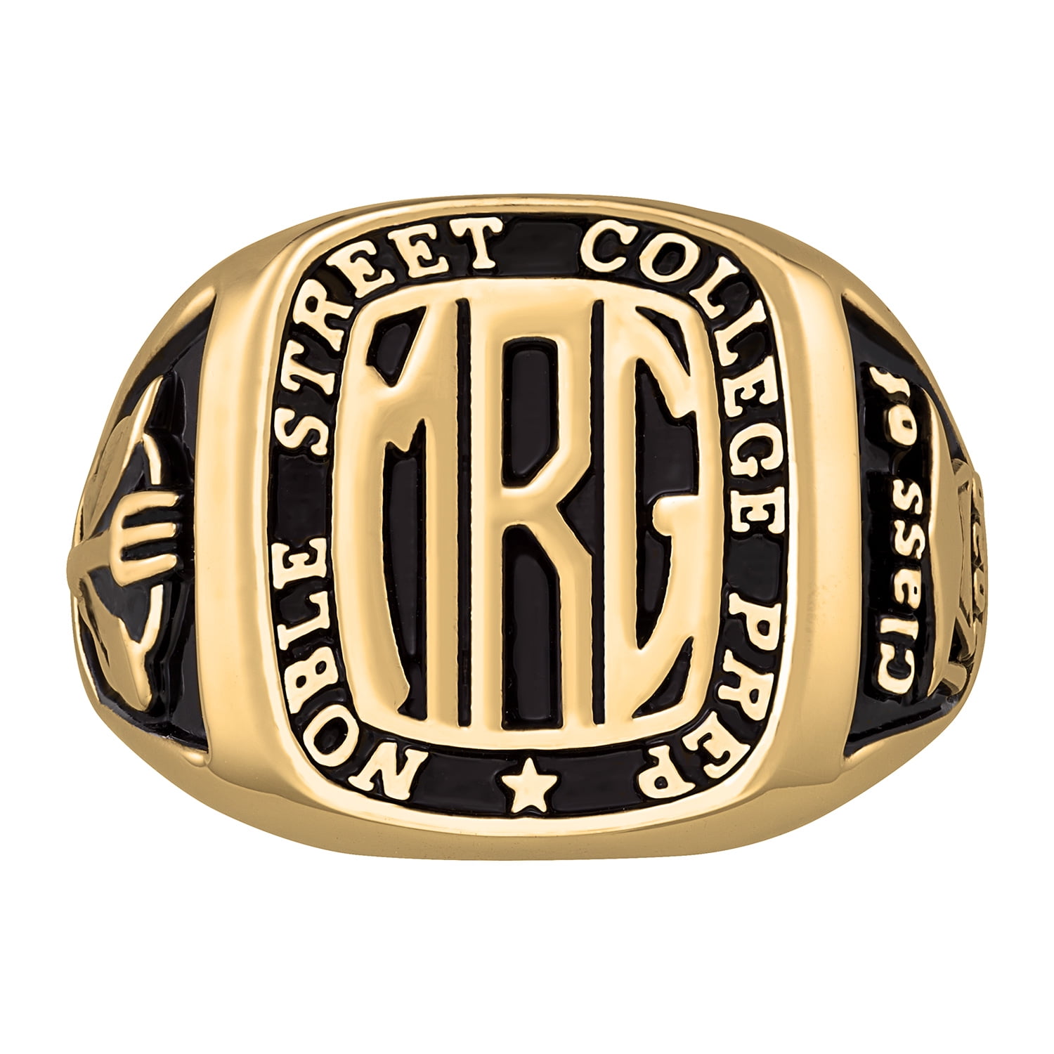 Order Now for 2025 Graduation, Freestyle Men's Yellow Celebrium Rectangle Signet Class Ring, Personalized, High School or College Graduation