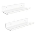 thumbnail image 1 of Estantes De Pared Flotantes De Acrílico De 2 Piezas Estantes De Repisa De Pared Modernos Para Dormitorio Transparente, 1 of 8
