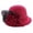 Wine, variant on QASIEATN Women's Everyday Wear Accessories Elegant Flower Decoration Bucket Hat for Pretty Women Fashion Fall Church Cloche Hat Solid Vintage Bowler Hat