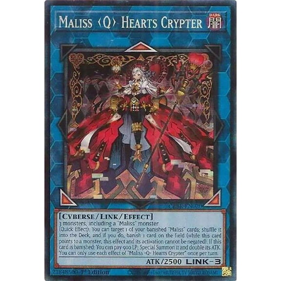 YuGiOh Crossover Breakers Collector's Rare Maliss Q Hearts Crypter CRBR-EN020