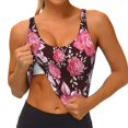 thumbnail image 3 of Pofeuu Rose Flowers Print Sports Bra for Women Sexy Vest Yoga Running Gym Fitness Crop Bras Tops-Medium, 3 of 8