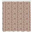 thumbnail image 3 of Ambesonne Flower Shower Curtain, Retro Ornate Blossoms, 69"Wx84"L, Beige Coral Brown, 3 of 3