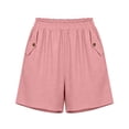 thumbnail image 4 of Gym Shorts Women Pack New Summer Loose Shorts for Women Fashion Ruffle Elastic Waist Casual Shorts with Pocket Wide Leg Daily Versatile Shorts Pinks XL, 4 of 7