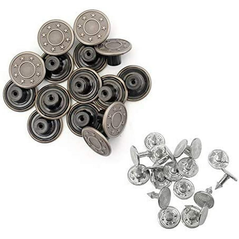 20mm Jean Buttons Replacement Metal Jeans Buttons Assorted with