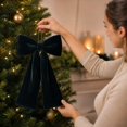 thumbnail image 7 of Christmas Decorations Velvet Bow Ornament Handmade Soft Hanging Bow With Rope For Tree Wreath Garland Wall Door Decor, 7 of 7