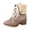 1Brown, variant on Winter Snow Boots for Women Warm Furry Lined Lug Sole Stacked Heel Lace up Short Booties