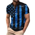 thumbnail image 2 of LEBONYARD Mens Short Sleeve Summer Shirts,Men's Printing Button Casual Short Sleeve Round-Neck Blouses Shirts Multicolor L, 2 of 5