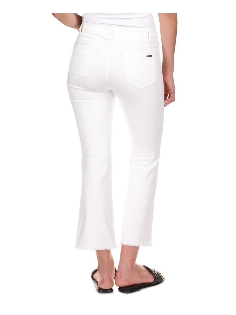 マイケルコース　ジーンズ　ホワイト Designer MICHAEL KORS High Waist White Jeans- Pocketed