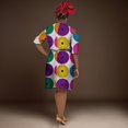 thumbnail image 5 of Bintarealwax African Clothes for Women Short Sleeve One button dresss Bazin Riche African Print Clothing Lady African windbreaker WY10358, 5 of 5