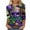 C Multicolor, variant on YUGYXL Casual Plus Size 3/4 Sleeve Shirt for Women Fashion Mardi Gras Carnival Mask Printed Clothes Summer Crew Neck Loose Comfy Tshirts Party Tunic Tees Sales