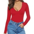 thumbnail image 4 of Blouses for women dressy casual Nylon,Spandex Soft Clothing M Red womens blouses, 4 of 4