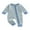 Blue, variant on Infant Baby Boys Girls Zip Up Romper Stripe Pattern Long Sleeve Round Neck Full Length Jumpsuit