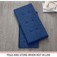 thumbnail image 6 of GMNIU Folding Storage Ottoman, 30 Inch Large Storage Bench with Lid, Foot Rest Stool for Bedroom, Living Room, Entryway, Tufted Linen Upholstered - Navy Blue, 6 of 9