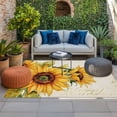 thumbnail image 2 of Sunflower Outdoor Rug for Patio/Deck/Porch, Non-Slip Large Area Rug 3 x 5 Ft, Yellow Summer Botanical Pastoral Floral Indoor Outdoor Rugs Washable Area Rugs, Reversible Camping Rug Carpet Runner, 2 of 8