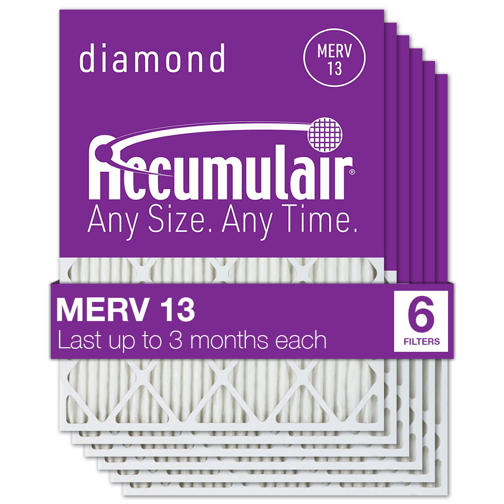 MERV 13 Air Filter/Furnace Filters Accumulair Diamond 16x18x1 2 Pack Actual Size 