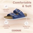 thumbnail image 2 of Cushionaire Legacy Cork Footbed Leather Sandals for Women – Genuine Leather Double Strap Slides with Adjustable Buckles + Memory Foam, 2 of 10